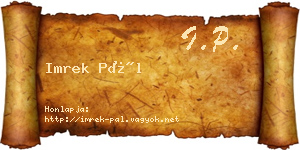 Imrek Pál névjegykártya